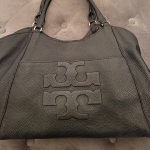 Tory Burch Black Embossed Leather Bag